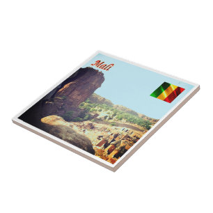 zML005 MALI, Begnimatou, Africa, Ceramic Tile