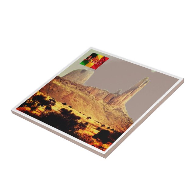 zML008 MALI, The Hand of Fatima, Africa, Ceramic Tile (Side)