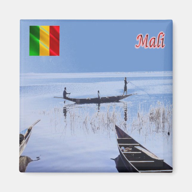 zML009 MALI, Sélingué Lake, Africa, Fridge Magnet (Front)