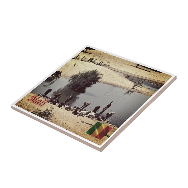 zML010 MALI, Panorama, Africa, Ceramic Tile (Side)