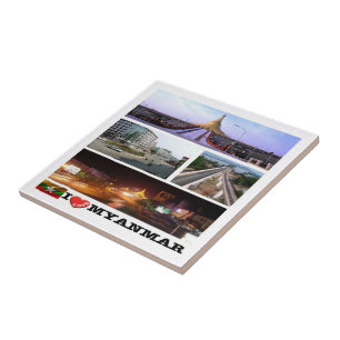 zMM005 i love MYANMAR, Burna, Asia, Ceramic Tile