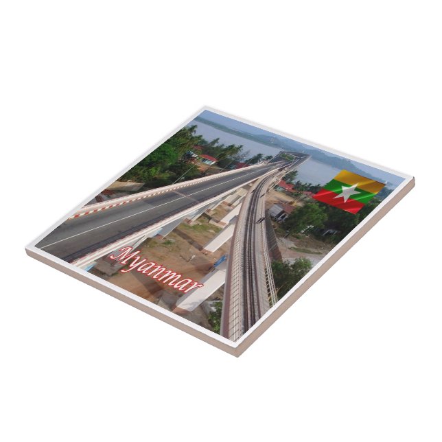 zMM006 MAWLAMYAING, Myanmar Burma, Asia, Ceramic Tile (Side)