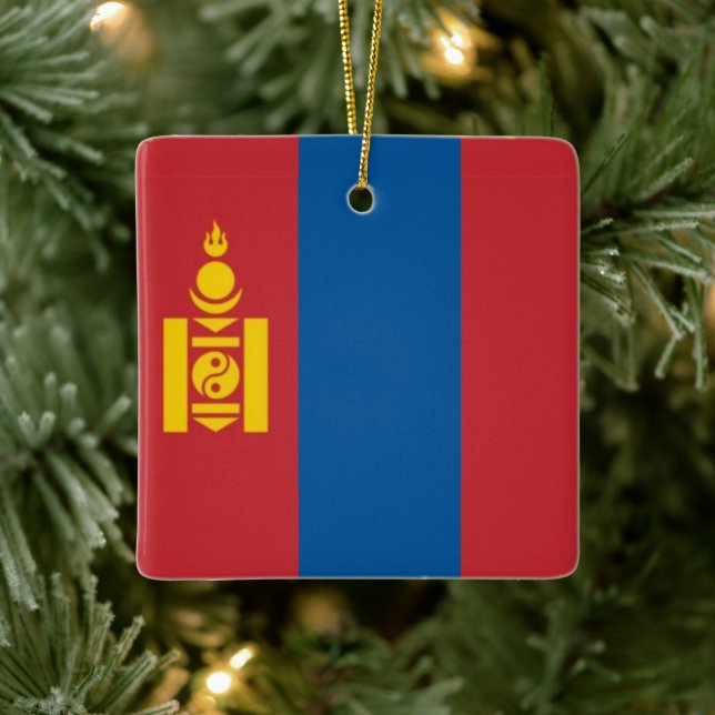 zMN001 Mongolian FLAG Mongolia, Ceramic Ornament (Tree)