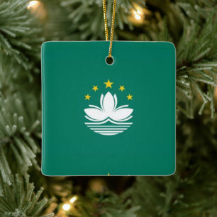 zMO001 Macaense FLAG Macau or Macao, Ceramic Ornament
