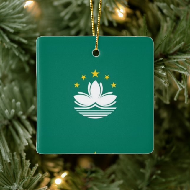 zMO001 Macaense FLAG Macau or Macao, Ceramic Ornament (Tree)