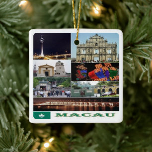 zMO003 Macau or Macao collage , Asia, Ceramic Ornament