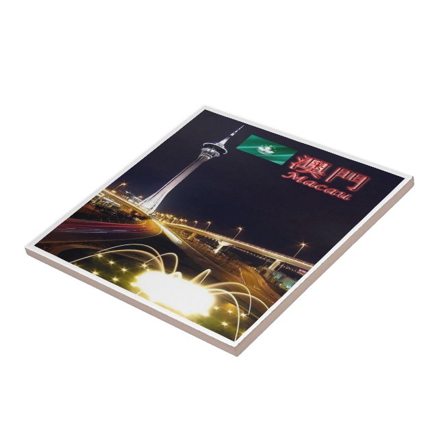 zMO007 TOWER MACAU or MACAO, Asia, Ceramic Tile (Side)