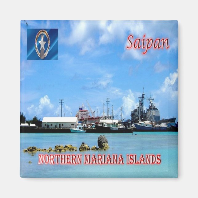 zMP005 SAIPAN, NORTHERN MARIANA ISLANDS, Fridge Magnet (Front)