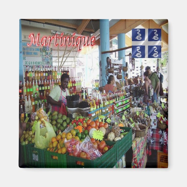 zMQ004 MARTINIQUE, Saint Anne, the market, Fridge Magnet (Front)