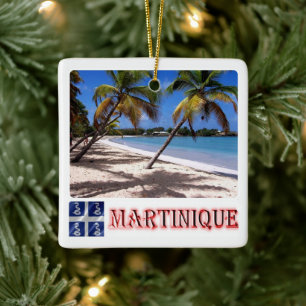 zMQ005 MARTINIQUE, LES SALINES Beach,  Ceramic Ornament