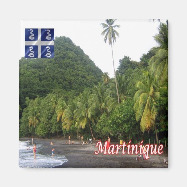 zMQ009 MARTINIQUE, Anse Céron, Black Sand Beach, Magnet (Front)