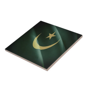 zMR002 MAURITANIA, Waving Flag, Africa, Ceramic Tile