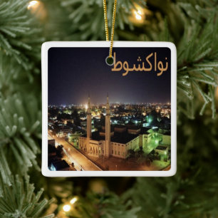 zMR008 NOUAKCHOTT, By Night, Mauritania, Ceramic Ornament