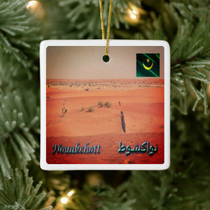 zMR010 NOUAKCHOTT, Panorama, Mauritania, Ceramic Ornament