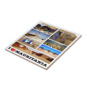 zMR013 MAURITANIA I Love, Mosaic, Africa, Ceramic Tile