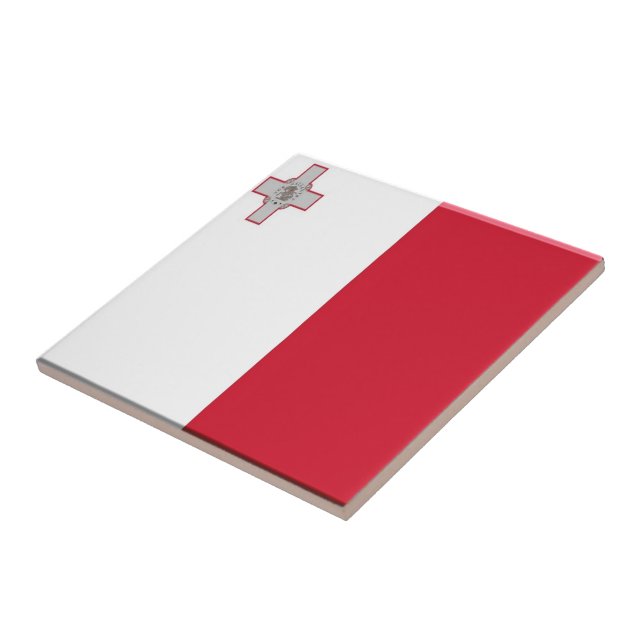 zMT001 Maltese FLAG, Malta, Ceramic Tile (Side)