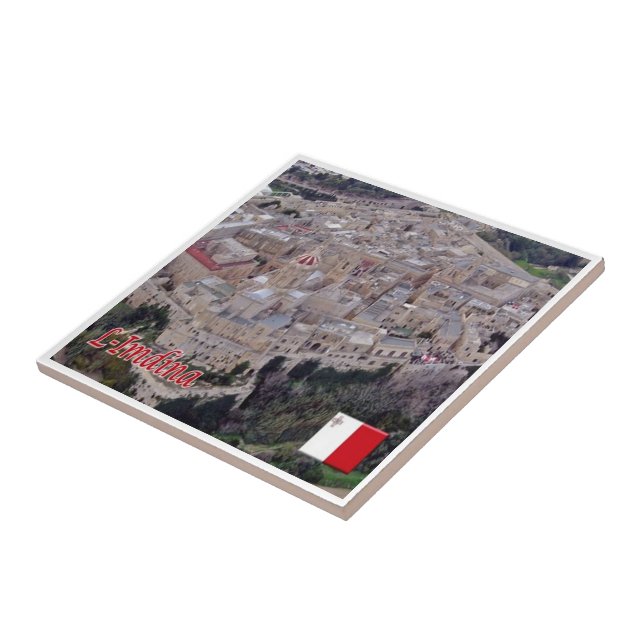 zMT009 MDINA SkyLine, Malta, Ceramic Tile (Side)