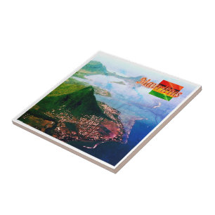 zMU007 MAURITIUS, Aerial View, Africa, Ceramic Tile