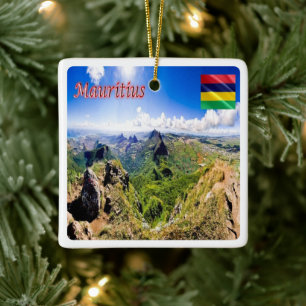 zMU008 MAURITIUS, Panorama, Africa, Fridge Ceramic Ornament