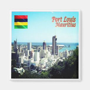 zMU015 PORT LOUIS, Skyline, Mauritius, Fridge Magnet