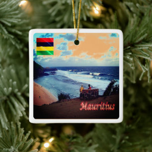 zMU018 MAURITIUS, The black rocks, Africa, Ceramic Ornament