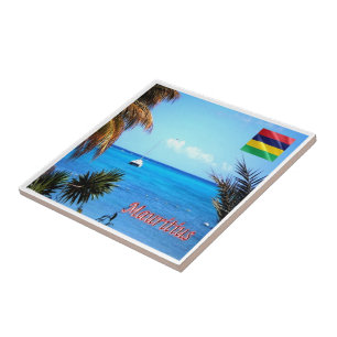 zMU025 MAURITIUS, Mont Choisy sea, Africa, Ceramic Tile