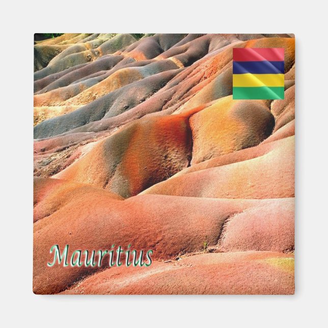 zMU027 MAURITIUS, Chamarel, Coloured Earths, Fridg Magnet (Front)