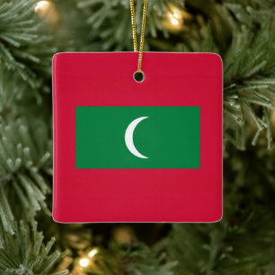 ZMV001 Maldivian FLAG Maldives, Ceramic Ornament