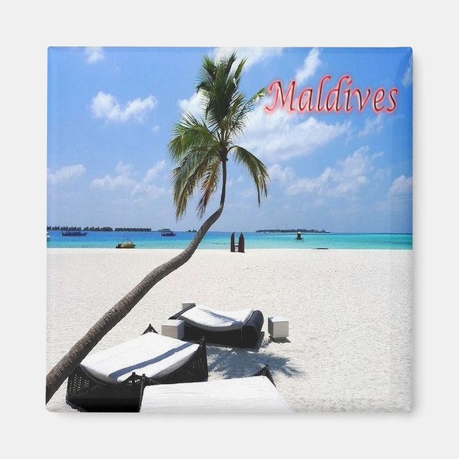 zMV013 MAIN beach, Maldives, Asia, Fridge Magnet (Front)