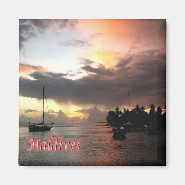 zMV015 GAN harbor, Maldives, Asia, Fridge Magnet (Front)