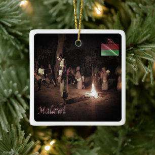 zMW003 MALAWI, Folkloristic Dance, Africa, Ceramic Ornament