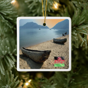 zMW005 MALAWI, Lake Malawi, Africa, Ceramic Ornament