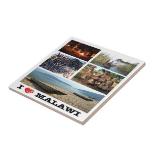 zMW009 MALAWI I Love, Mosaic, Africa, Ceramic Tile