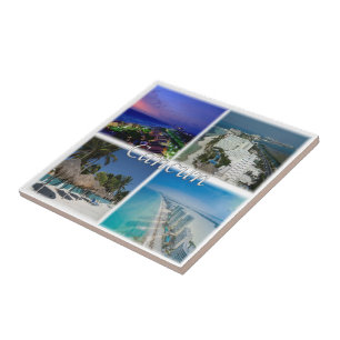 zMX005  CANCUN, Mosaic, Mexico, America, Ceramic Tile