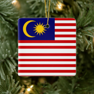 zMY001 Malaysian FLAG Malaysia, Ceramic Ornament