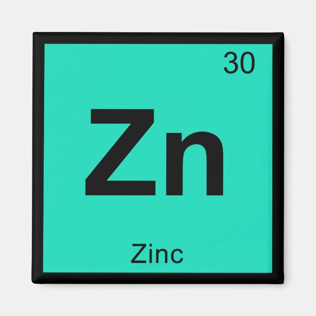 Zn - Zinc Chemistry Periodic Table Symbol Element Magnet (Front)