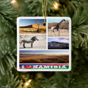 zNA007 NAMIBIA I Love, Mosaic, Africa, Ceramic Ornament