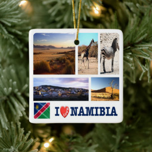 zNA009 NAMIBIA I Love, Mosaic, Africa, Ceramic Ornament