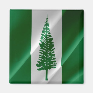 zNF002 NORFOLK ISLAND WAVING FLAG, Oceania, Fridge Magnet