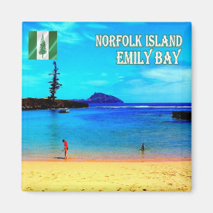 zNF007NORFOLK ISLAND, Emily Bay, Oceania, Fridge Magnet