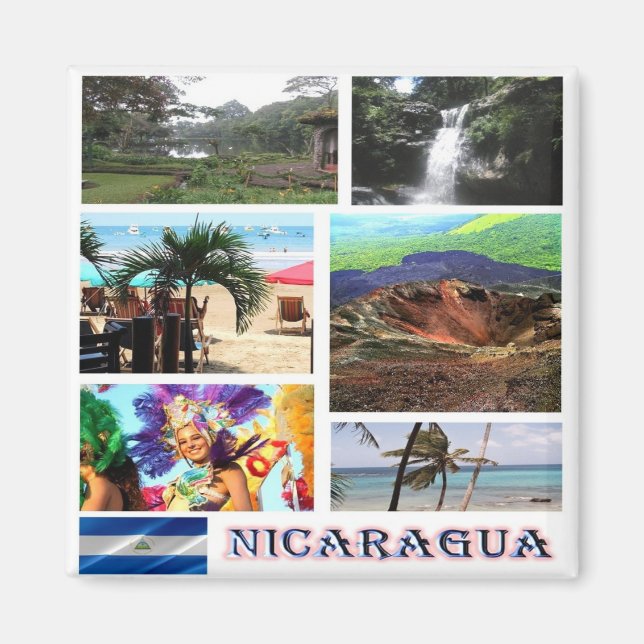 zNI003 NICARAGUA, Mosaic, America, Fridge Magnet (Front)