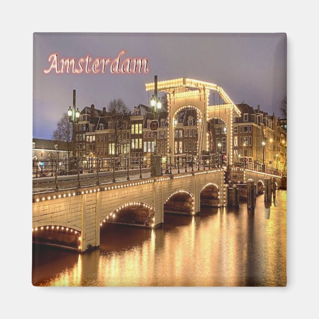 zNL011 AMSTERDAM panorama, Europe, Fridge Magnet (Front)