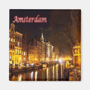 zNL018 AMSTERDAM landscape night, Holland, Fridge Magnet
