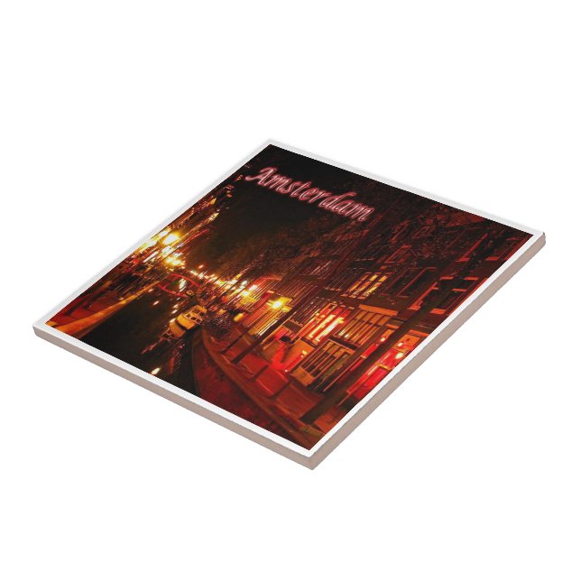 zNL020 AMSTERDAM landscape night, Europe, Ceramic Tile (Side)