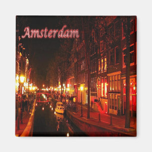 zNL020 AMSTERDAM landscape night, Europe, Fridge Magnet
