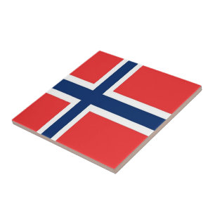 zNO001 NORWEGIAN FLAG, Norway, Ceramic Tile