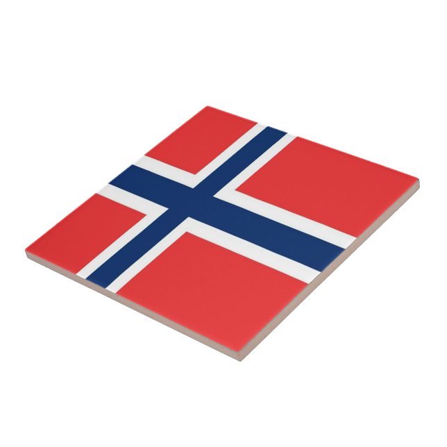 zNO001 NORWEGIAN FLAG, Norway, Ceramic Tile (Side)