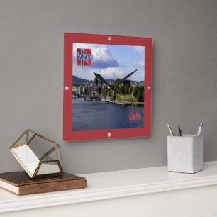 zNO004 OSLO, Norway, Europe, Square Wall Clock