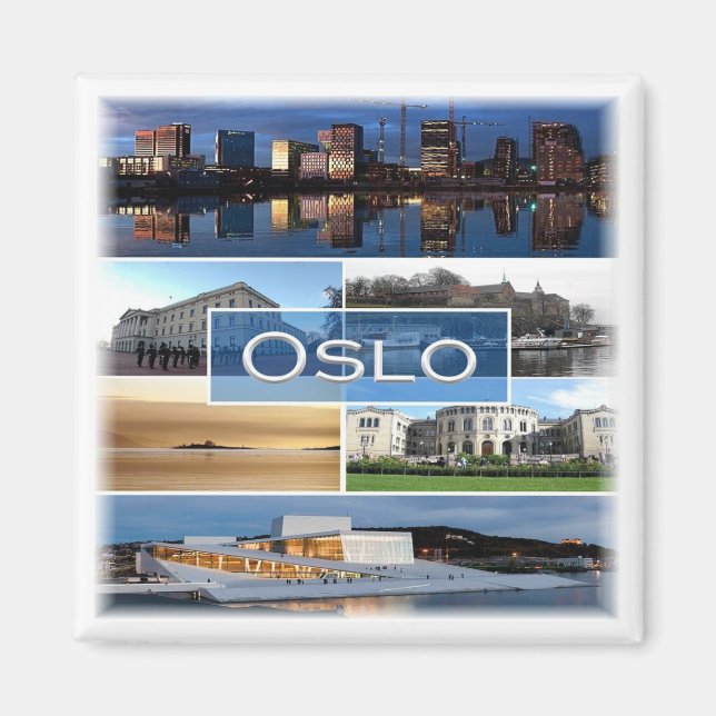zNO006 OSLO, Norway, Europe, Fridge Magnet (Front)