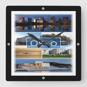 zNO006 OSLO, Norway, Europe, Square Wall Clock